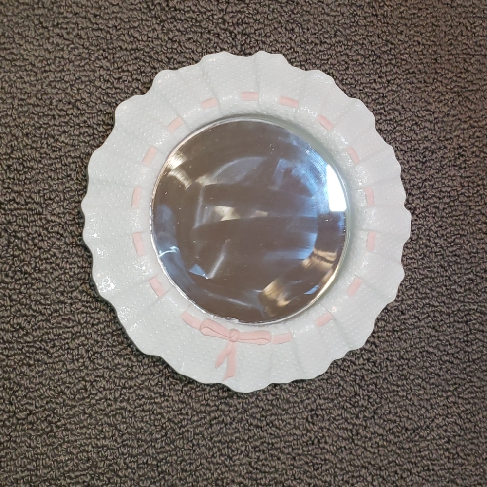Baby girl wall mirror,  10 inches from end to end
